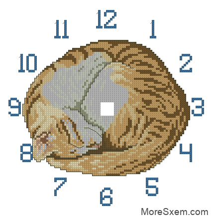 Часы "Спящий кот"