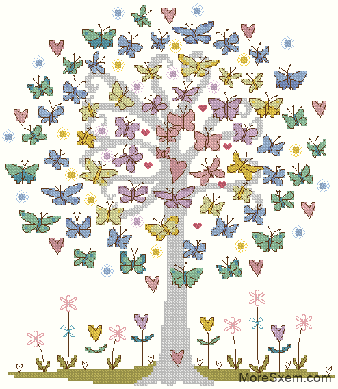 Дерево с бабочками