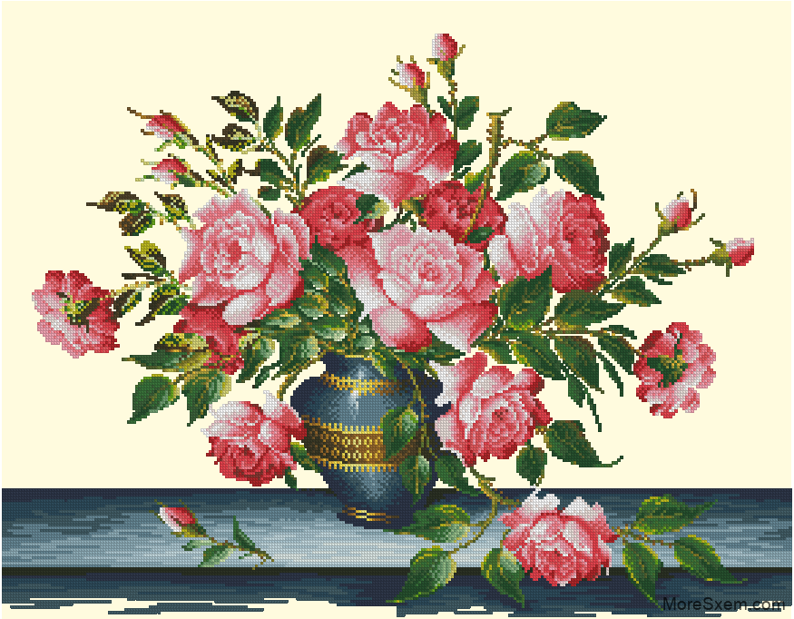 Букет роз в вазе