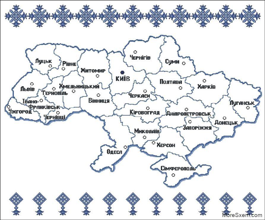 Контурная карта украины с областями