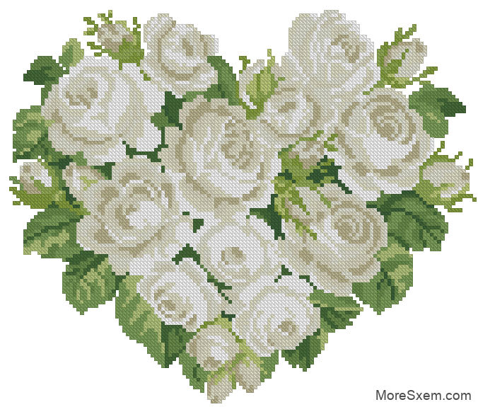 Серце Білі троянди