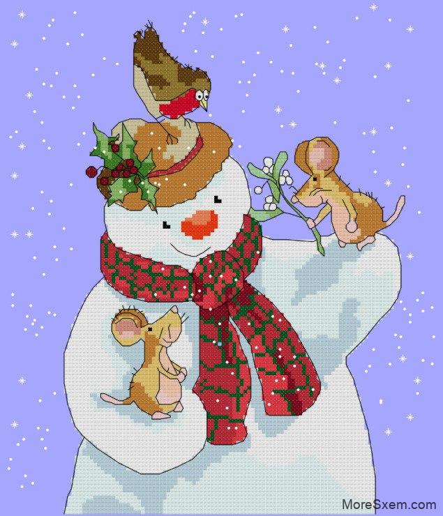 Снеговик с мышами