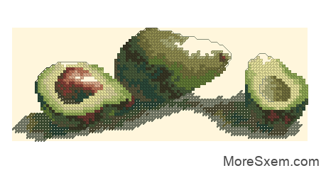 Авокадо из бисера крестиком схема